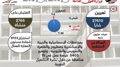صورة القوى العاملة : توفير 5403  فرصة عمل براتب يصل 12 ألف جنيه في 15 محافظة..تعرف على التفاصيل