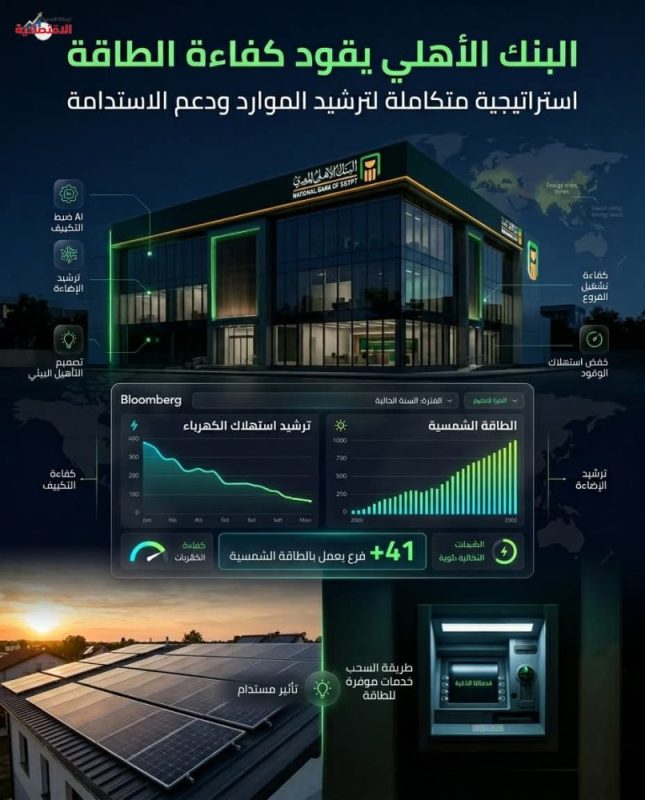 إنفوجراف.. البنك الأهلي المصري يقود كفاءة الطاقة
